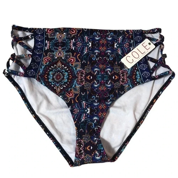 Cole of California- Bikini Bottom with Cutout Sides- Paisley Print - Picture 1 of 6